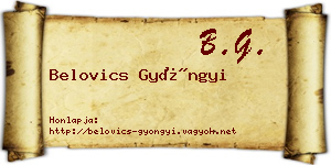 Belovics Gyöngyi névjegykártya