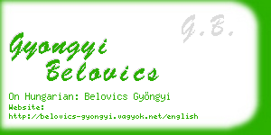gyongyi belovics business card