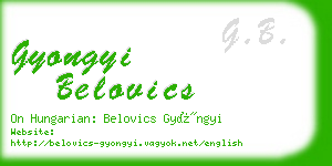 gyongyi belovics business card